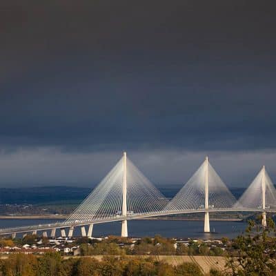 Stormy sky over the Queensferry Crossing